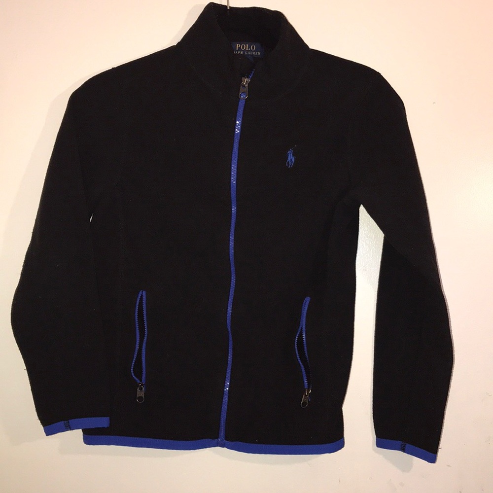 Ralph Lauren Boys Black & Blue Fleece Jacket
